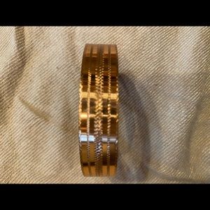 Vintage copper bracelet zig zag pattern